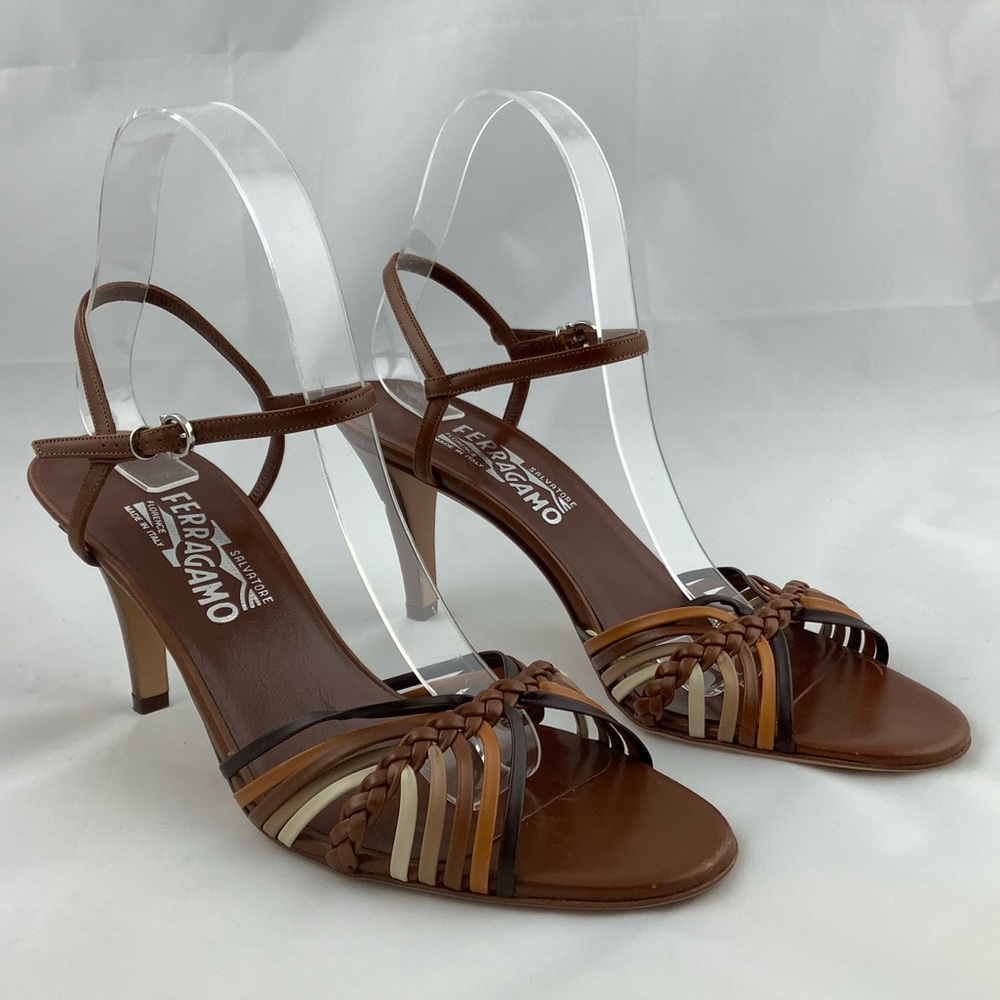 Salvatore Ferragamo Strappy Heeled Sandals Brown